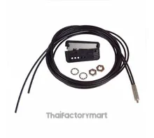 Fiber optic sensor, diffuse, M6 head with lens, long distance, standard R25 fiber, 2m cable