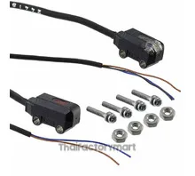 Photoelectric sensor, through-beam, miniature, side view, 300mm, PNP, D-on, 2m cable, M2 mounting