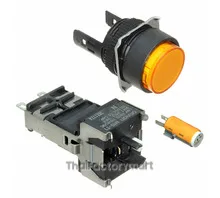 SW PILOT LIGHT IP65 YLW RND QC