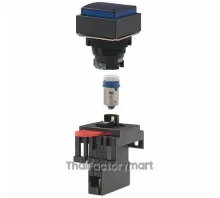 PILOT LIGHT SQUARE BLUE 24VAC/DC