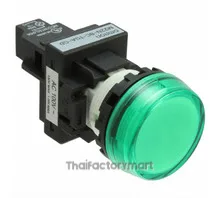 Indicator M22N flat etched, cap color green, LED green, LED voltage 24 VDC