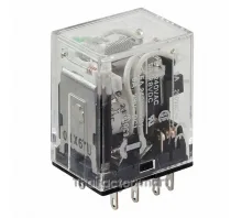 Relay, Single, Plug-in terminal, Coil surge killer: Diode, 24 VDC 5 A (Resistive load), 220 VAC 5 A (Resistive load), Output 3PDT (5 A 24 V)