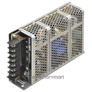Covered type, 100 to 240 VAC, Power rating 75 W, Output: 24 V, Terminal block facing forward (Screw terminal), Harmonic current emissions