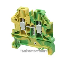 Ground DIN rail terminal block with screw connection for mounting on TS 35; nominal cross section 4 mm?; width 6 mm; color green/yellow