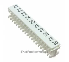 Marked Label for terminal blocks 2.5 mm? screw models, 10 plastic labels marked sequentially 21-30