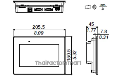 PFXET6400WAD, 7" Widescreen ET6000 Series Pro-face Easy HMI, ProEX รูปที่ 3
