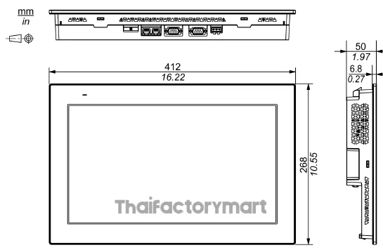 PFXET6700WAD 15.6" Wide TFT Color LCD 1,366 x 768 pixels (FWXGA) 24 Vdc รูปที่ 2