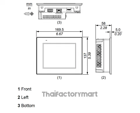 PFXST6300TADE จอทัชสกรีน HMI 5.7" RS-232C/422/485 , 24VCD - Touch Screen - Pro-face, ST6300T รูปที่ 3