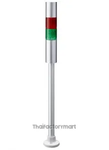 LR LED Pre-Configured Beacon Tower With Buzzer, 2 Light Elements, Green, Red, 24 V dc