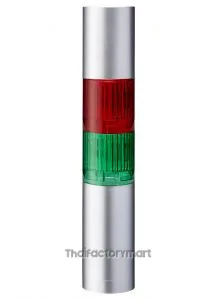 LR LED Pre-Configured Beacon Tower With Buzzer, 2 Light Elements, Green, 24 V dc