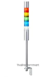 LR LED Pre-Configured Beacon Tower With Buzzer, 5 Light Elements, Amber, Blue, Green, Red, White, 24 V dc