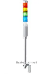 LR LED Pre-Configured Beacon Tower, 5 Light Elements, Amber, Blue, Green, Red, White, 24 V dc