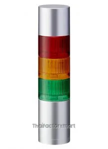 LR LED Pre-Configured Beacon Tower With Buzzer, 3 Light Elements, Red/Yellow/Green, 24 V dc