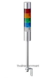 LR6 LED Pre-Configured Beacon Tower With Buzzer, 5 Light Elements, Amber, Blue, Green, Red, White, 24 V dc