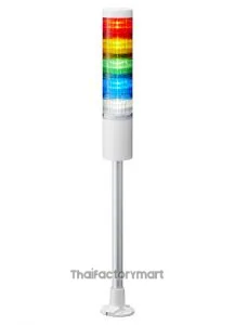 LR6 LED Pre-Configured Beacon Tower With Buzzer, 5 Light Elements, Amber, Blue, Green, Red, White, 24 V dc