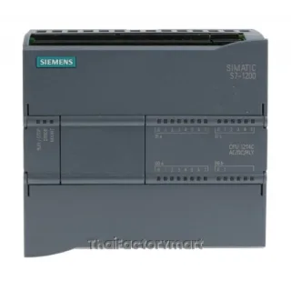 SIMATIC S7-1200, CPU 1214C, compact CPU, DC/DC/relay, onboard I/O: 14 DI 24 V DC; 10 DO relay 2 A; 2 AI 0-10 V DC, power supply: DC 20.4-28.8 V DC, program/data memory 150 KB