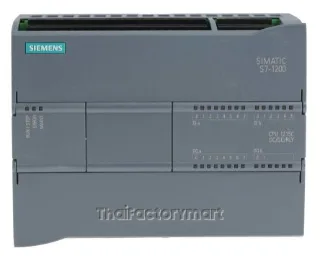 SIMATIC S7-1200, CPU 1215C, compact CPU, DC/DC/relay, 2 PROFINET ports, onboard I/O: 14 DI 24 V DC; 10 DO relay 2 A, 2 AI 0-10 V DC, 2 AO 0-20 mA DC, power supply: DC 20.4-28.8 V DC, program/data memory 200 KB