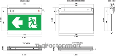SLS6-10LED/S Exit Sign Light - SL Series 6 (Slim Line) รูปที่ 2