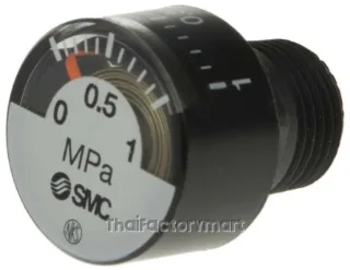 SMC G15-10-01 Analogue Positive Pressure Gauge Back Entry 1Mpa, Connection Size R 1/8