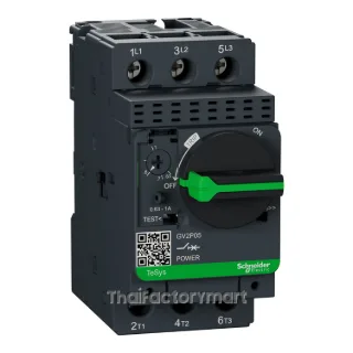 Schneider GV2P05 Motor Circuit Breaker, TeSys Deca 3P, 0.63 - 1 A, Thermal-Magnetic