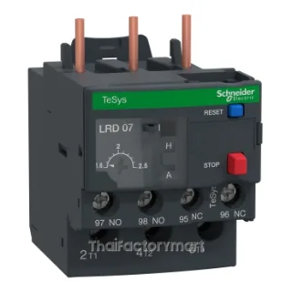 Schneider TeSys D Thermal Overload Relay LRD07T, 1.6-2.5A, class 10A, 1NO+1NC, screw clamp