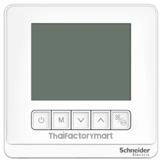 Thermostat, Spacelogic, fan coil on/off, standalone, LCD 5 Button, 2P, 3 fan, 240V, white