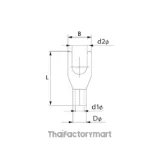 TLUG Y1.5-5S Bare Spade Terminal (Y Type), 1.5 mm² Wire, Screw Ø5.3 mm, ETP-Copper Tin Plated photo 2