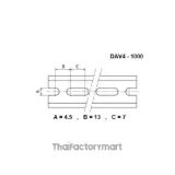 Aluminium DIN Rail, Size 35mm. , 1m x 35mm x 10mm รูปที่ 2