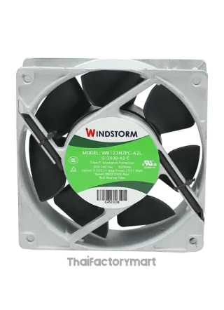 พัดลมระบายอากาศ 4.5" สี่เหลี่ยม (120x120x38mm) 220V WB123H7PC-A2L-G WINDSTORM
