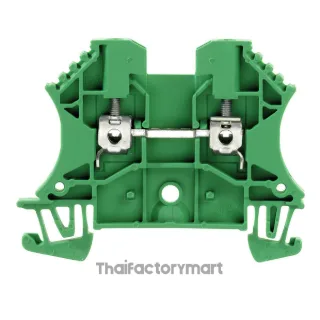 Feed-through terminal block, Screw connection, green, 2.5 mm², 24 A, 800 V, Number of connections: 2