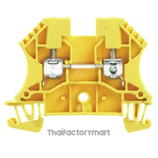 Feed-through terminal block, Screw connection, yellow, 4 mm², 32 A, 800 V, Number of connections: 2