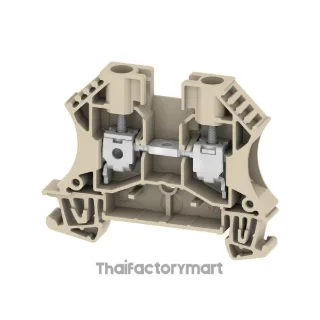 Feed-through terminal block, Screw connection, dark beige, 6 mm², 41 A, 800 V, Number of connections: 2