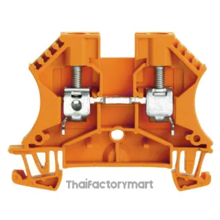 Feed-through terminal block, Screw connection, orange, 6 mm², 41 A, 800 V, Number of connections: 2