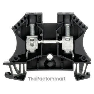 Feed-through terminal block, Screw connection, black, 10 mm², 57 A, 1000 V, Number of connections: 2