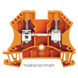 Feed-through terminal block, Screw connection, orange, 10 mm², 57 A, 1000 V, Number of connections: 2