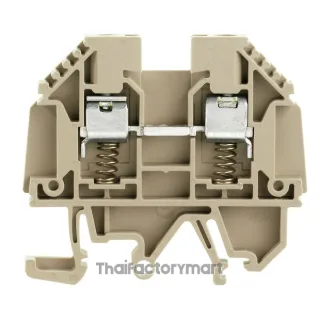 Feed-through terminal block, Screw connection, dark beige, 4 mm², 32 A, 690 V, Number of connections: 2