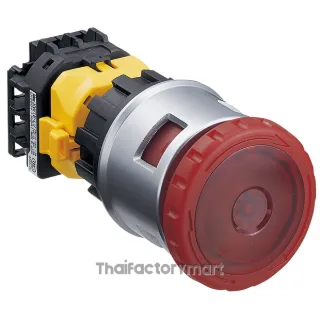 XN4E-LL413Q4MR, emergency stop; 30mm; Stabl.pos: 2; NC x3 + NO; red; LED
