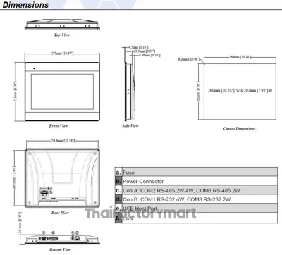 MT8106iP : HMI 10.1" TFT RS232,422,485,Ethernet รูปที่ 2