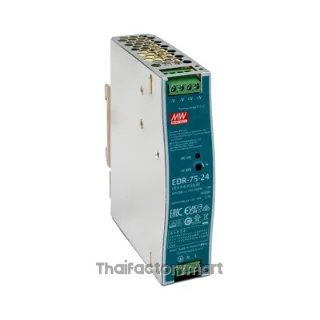 EDR-75-12, DIN Rail Power Supply, 86%, 12V, 6.3A, 75W, Adjustable