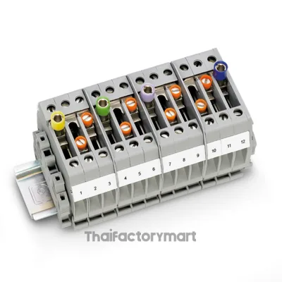 Slide-type terminal block, without slide, nom. voltage: 500 V, nominal current: 41 A, connection method: Screw connection, number of connections: 2, cross section: 0.5 mm? - 10 mm?, AWG: 20 - 8, width: 8.2 mm, color: gray, mounting type: NS 35/7,5, NS 35/15, NS 32 - 0305080 photo 2