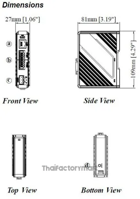IIoT Gateway ModbusTCP/IP Gateway Ethernet, LAN, RJ-45, RS-232, RS-485 รูปที่ 2