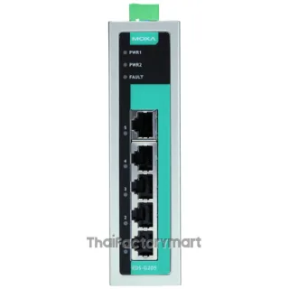 MOXA EDS-G205A-4POE-T, Unmanaged gigabit PoE switch with 4 PoE 10/100/1000BaseT(X) ports, 1 1000BaseT port, -40 to 75°C