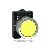Complete push button, Easy Harmony XA2, plastic, flush, yellow, 22mm, spring return, unmarked, 1NO photo 2