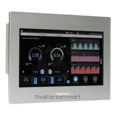 PFXST6500WAD, 10"W touch panel display, 2COM, 2Ethernet, USB host&device, 24VDC รูปที่ 3