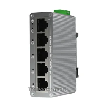 สวิตช์อุตสาหกรรม Gigabit 5 พอร์ต 10/100/1000 Mbps ติดราง DIN รองรับไฟ DC9-57V ET-GY105GE-M