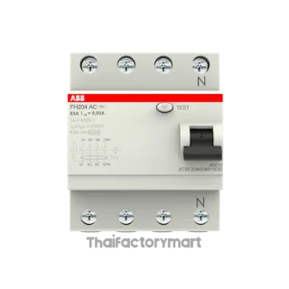 FH204 AC-63/0.03 เบรกเกอร์กันดูด 4P 63A 30mA RCCB Type AC ABB -2CSF204006R1630