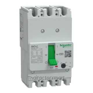 Circuit breaker, GoPact MCCB 125, 3 poles, 10kA at 415VAC, 16A rating, TMD trip unit, adjustable thermal protection