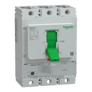 Circuit breaker, GoPact MCCB 800, 3 poles, 50kA at 415VAC, 500A rating, TMD trip unit, adjustable thermal protection
