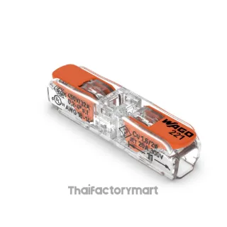Inline splicing connector with lever; for all conductor types; max. 4 mm²; 2-conductor; transparent housing; Transparent cover; Surrounding air temperature: max 85°C (T85); 4,00 mm²; transparent