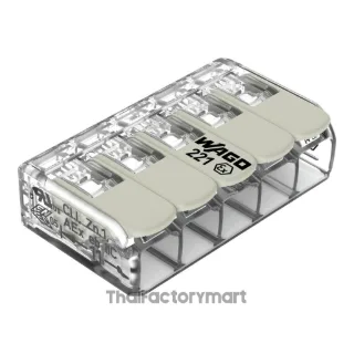 COMPACT Splicing Connector; for all conductor types; for Ex e applications; max. 4 mm²; 5-conductor; with levers; transparent housing; Operating temperature (max.): 105 °C; 4,00 mm²; transparent